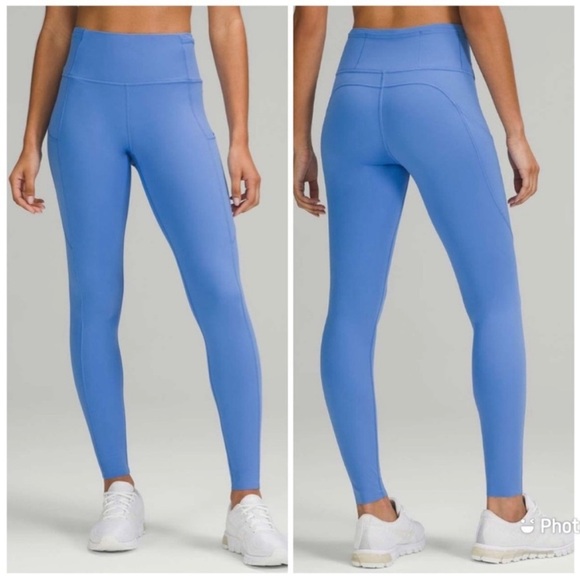 Lululemon • fast and free brushed fabric high-rise tight 28" in blue nile sz 4 - Picture 1 of 11